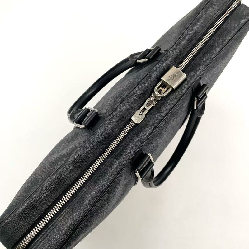 Louis Vuitton Porte Documents Voyage Damier Graphite Damier Graphite Leather ×