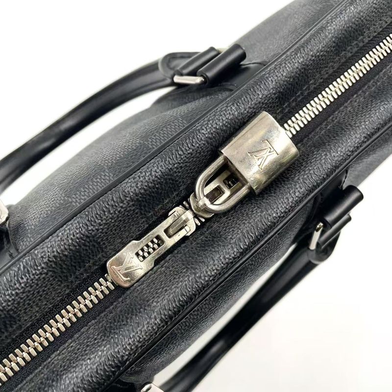 Louis Vuitton Porte Documents Voyage Damier Graphite Damier Graphite Leather ×