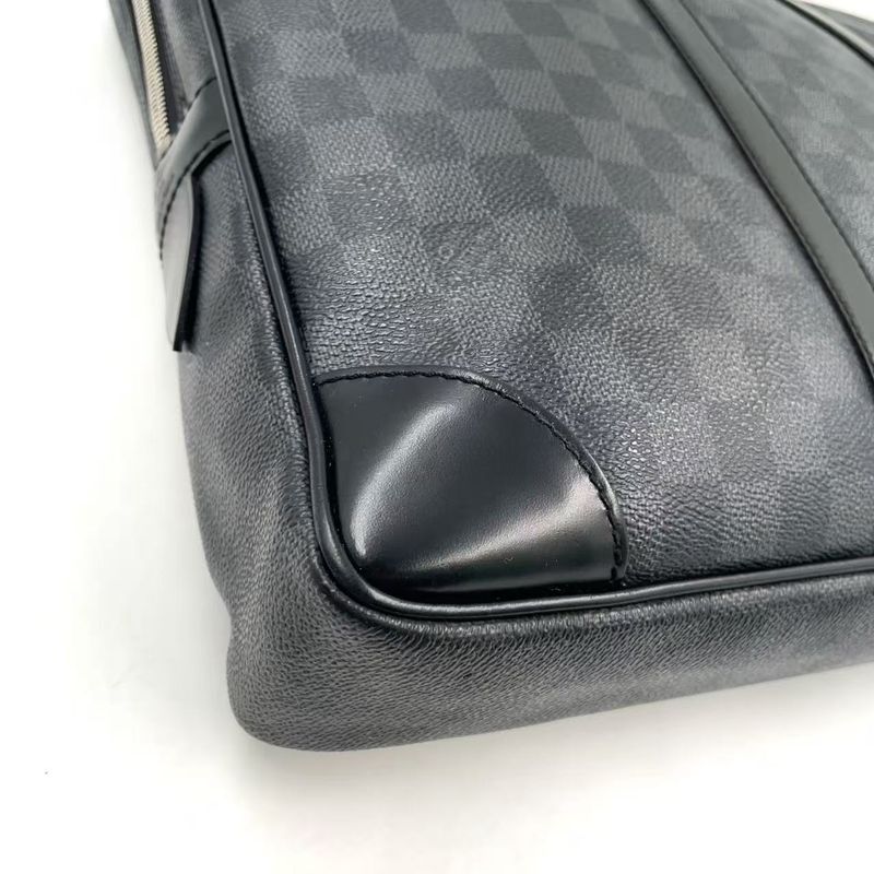 Louis Vuitton Porte Documents Voyage Damier Graphite Damier Graphite Leather ×