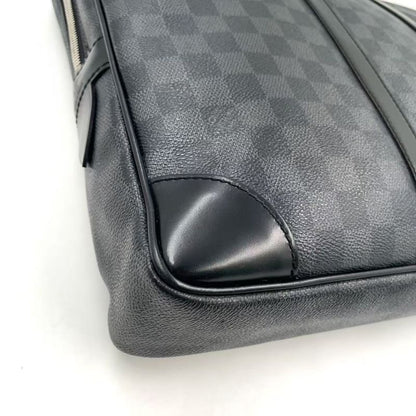 Louis Vuitton Porte Documents Voyage Damier Graphite Damier Graphite Leather ×