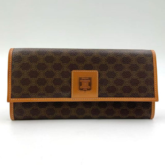 Celine Leather X PVC Brown Wallet