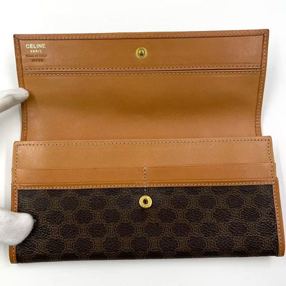 Celine Leather X PVC Brown Wallet