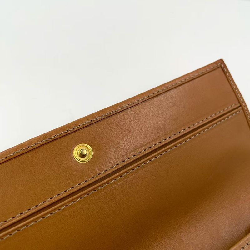 Celine Leather X PVC Brown Wallet