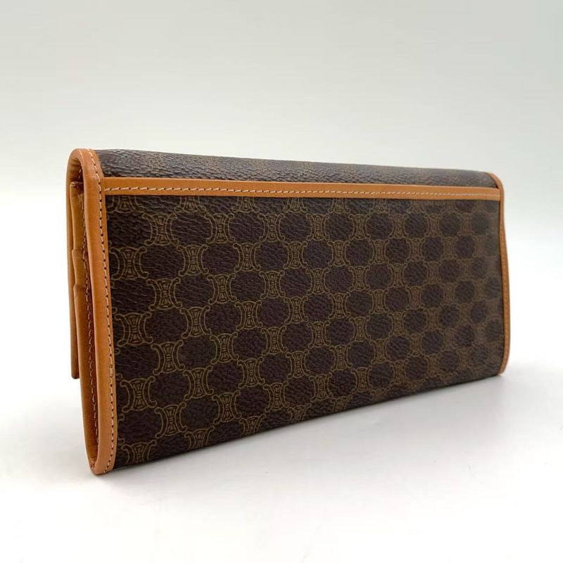 Celine Leather X PVC Brown Wallet