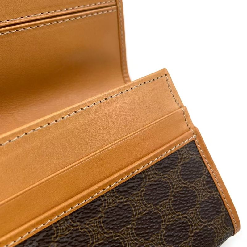 Celine Leather X PVC Brown Wallet