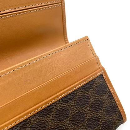Celine Leather X PVC Brown Wallet