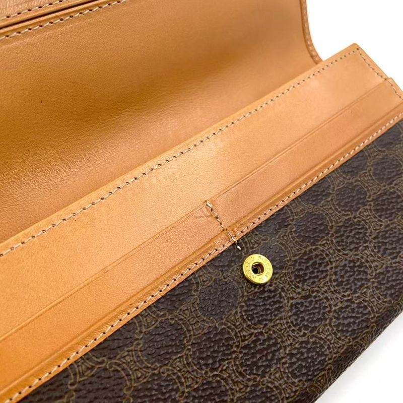 Celine Leather X PVC Brown Wallet