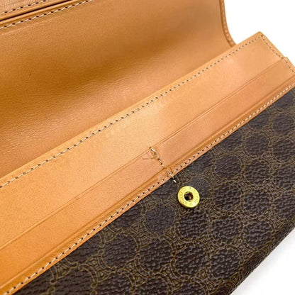 Celine Leather X PVC Brown Wallet