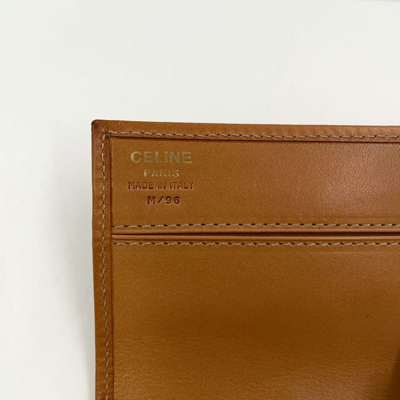 Celine Leather X PVC Brown Wallet