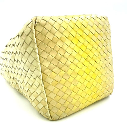 Bottega Veneta Intrecciato Gradient Leather Yellow Handbag Black
