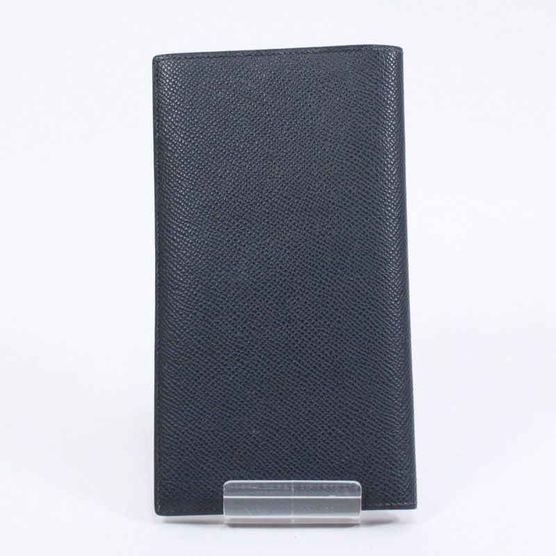 Hermes Mc2 Fleming Fold Blue Indigo Leather Blue Wallet H044095ca76