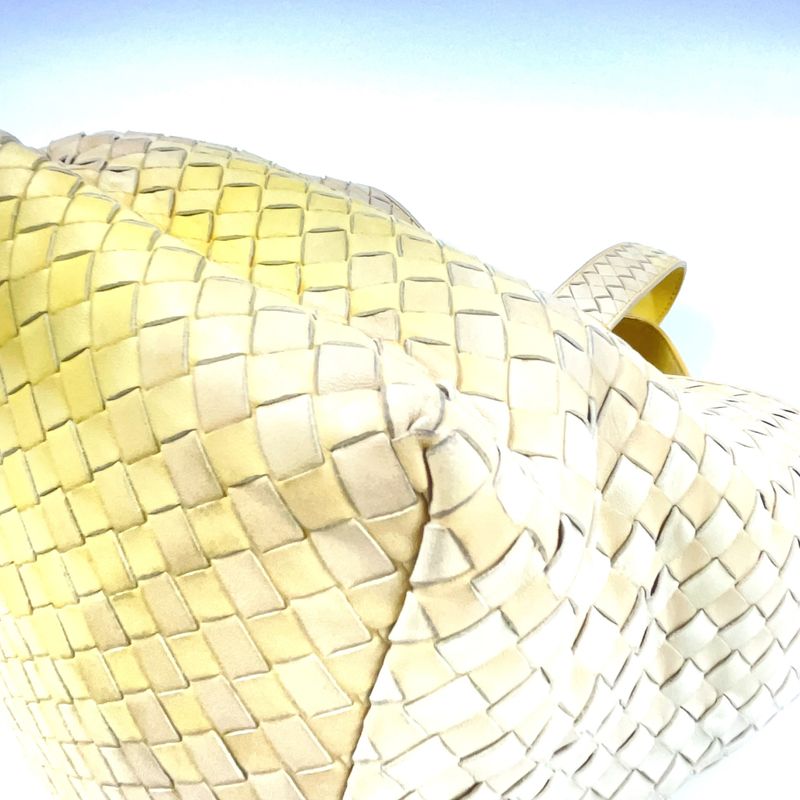 Bottega Veneta Intrecciato Gradient Leather Yellow Handbag Black