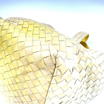 Bottega Veneta Intrecciato Gradient Leather Yellow Handbag Black