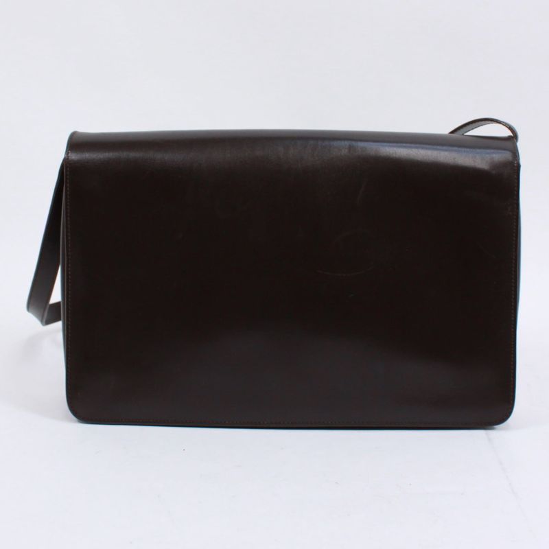 Gucci Old Gucci Leather Brown Shoulder Bag Gold