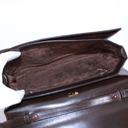 Gucci Old Gucci Leather Brown Shoulder Bag Gold