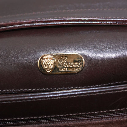 Gucci Old Gucci Leather Brown Shoulder Bag Gold