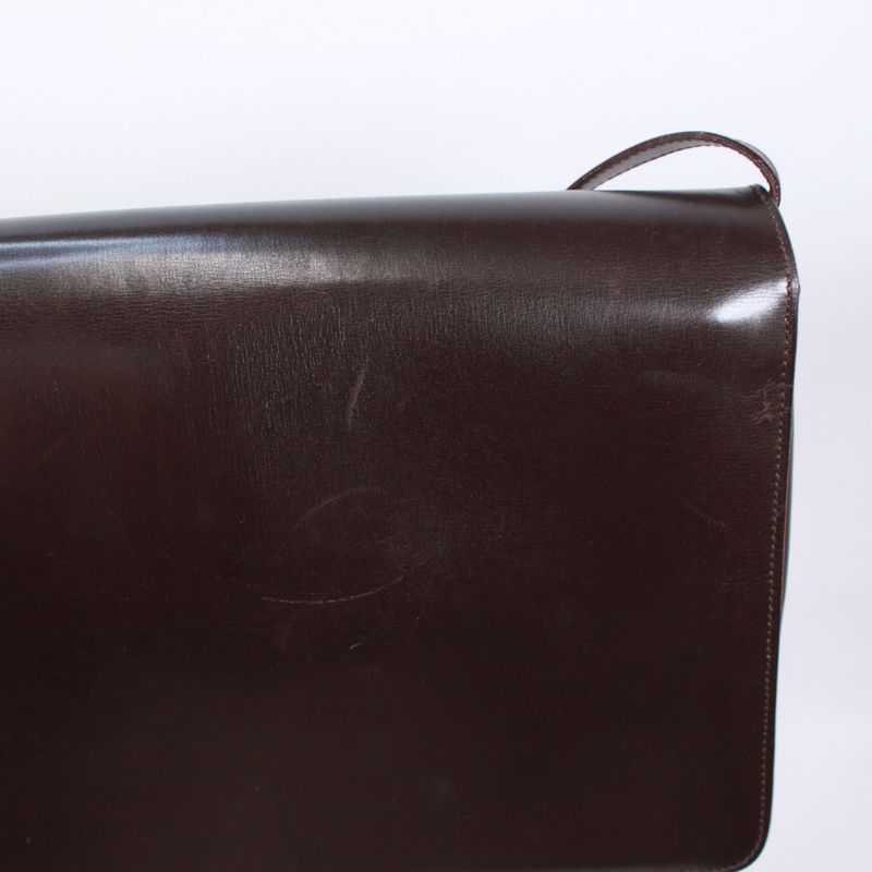 Gucci Old Gucci Leather Brown Shoulder Bag Gold