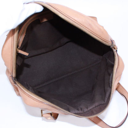 Gucci Interlocking G Leather Beige Handbag Gold 121544