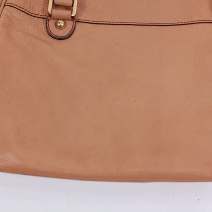 Gucci Interlocking G Leather Beige Handbag Gold 121544