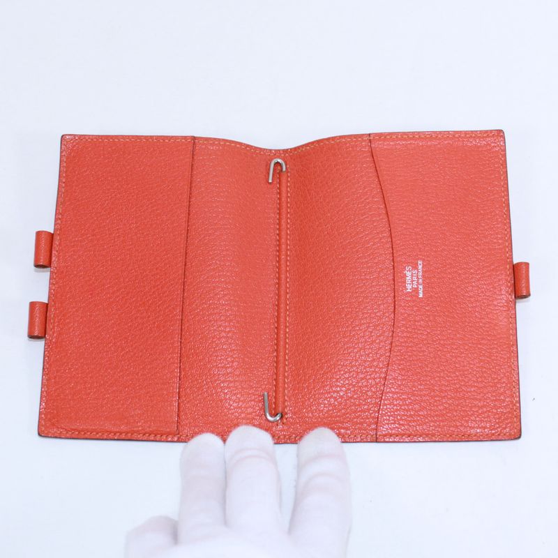 Hermes Agenda GM Notebook Cabas - Chevre Orange Wallets and Accessories Silver