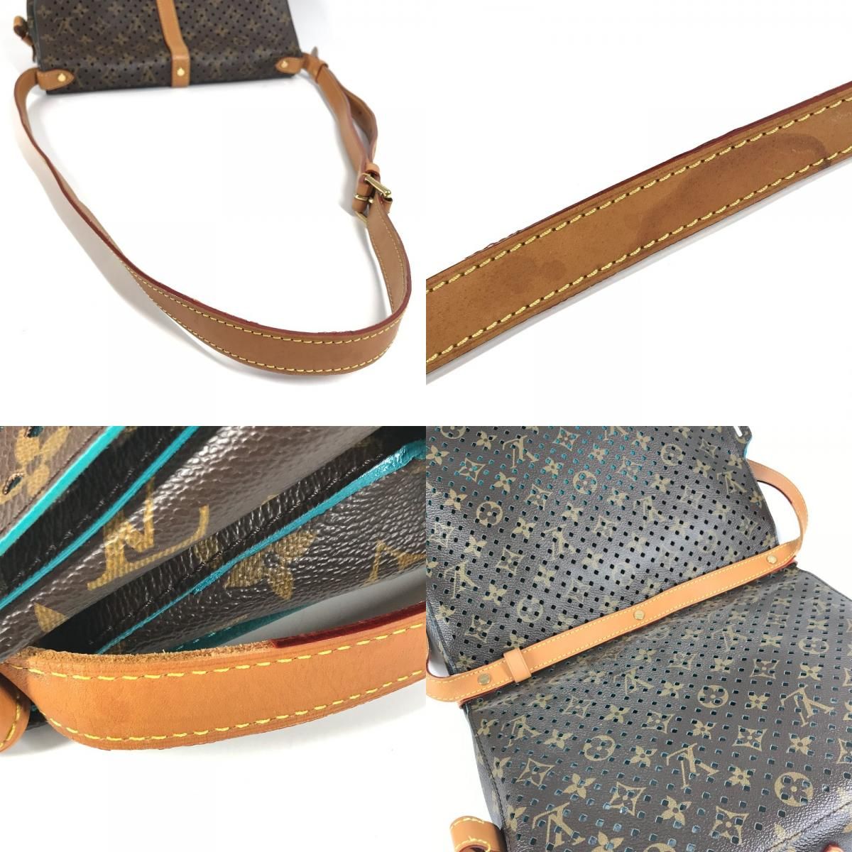 Louis Vuitton Shoulder Bag Floresomur M93998 Monogram Canvas Turcoise Blue