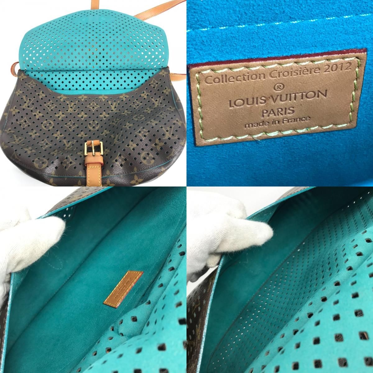 Louis Vuitton Shoulder Bag Floresomur M93998 Monogram Canvas Turcoise Blue