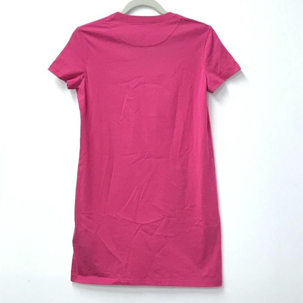 Hermes Dress Embroidery Mosaic H Logo Pocket Cotton Pink