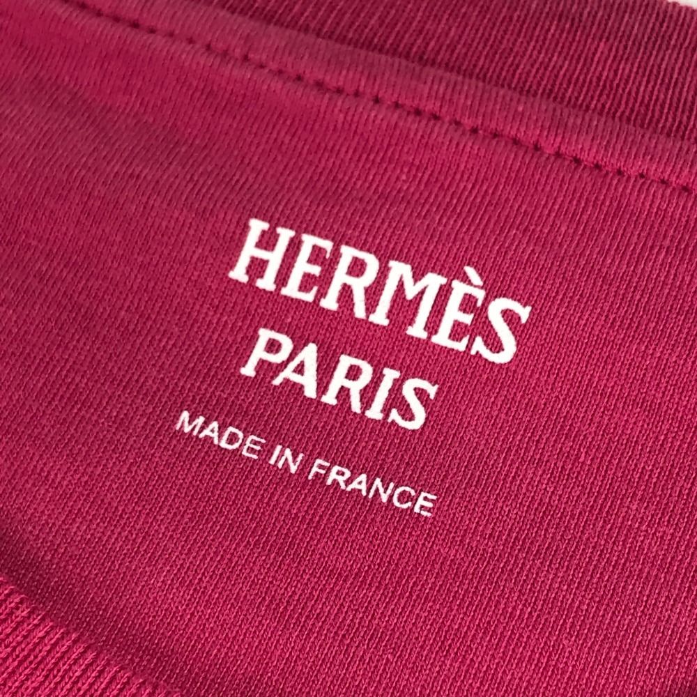 Hermes Dress Embroidery Mosaic H Logo Pocket Cotton Pink