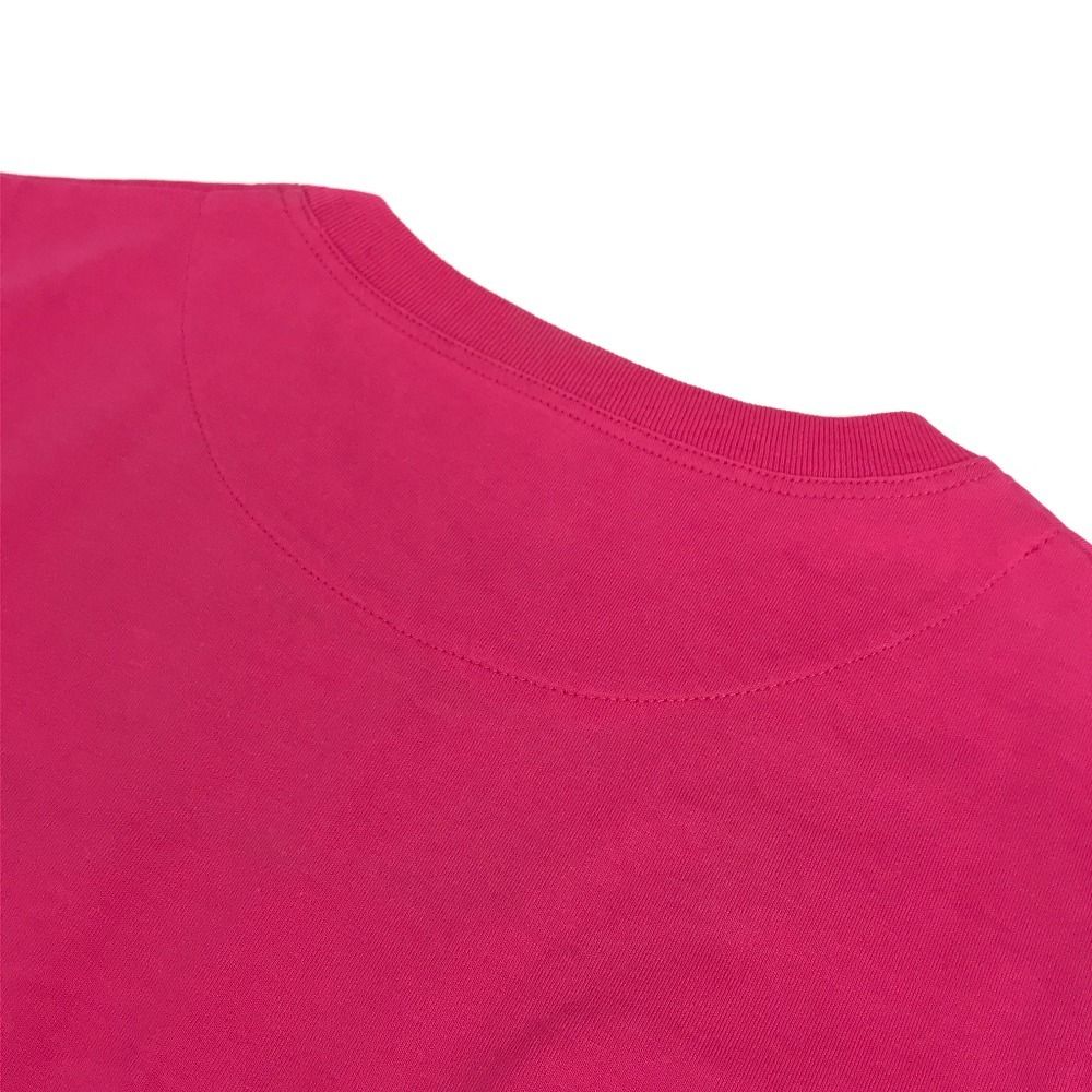 Hermes Dress Embroidery Mosaic H Logo Pocket Cotton Pink