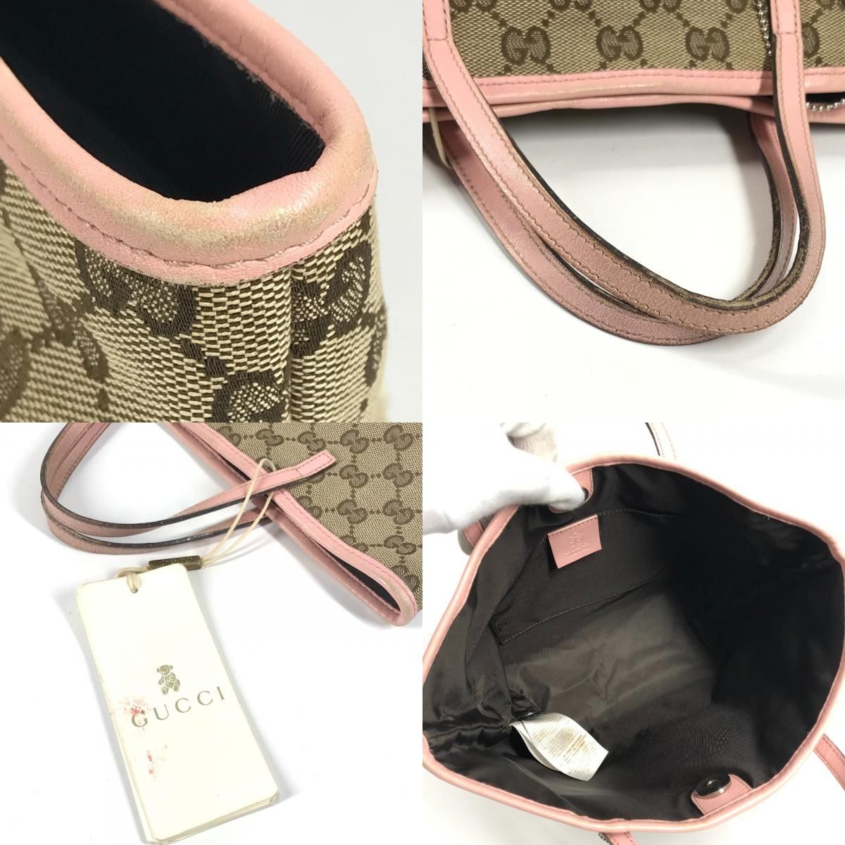 Gucci Handbag Papagallo Parrot 271101 Gg Canvas/Leather Pink