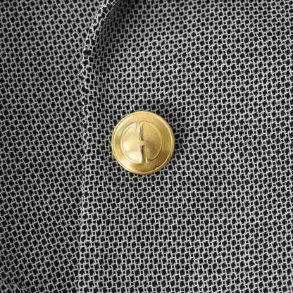 Gucci Tailored Jacket Formal Suit Gold Buttons 38 Beige Black 207-0508-7245