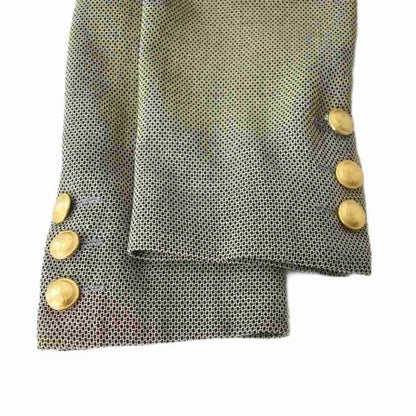Gucci Tailored Jacket Formal Suit Gold Buttons 38 Beige Black 207-0508-7245