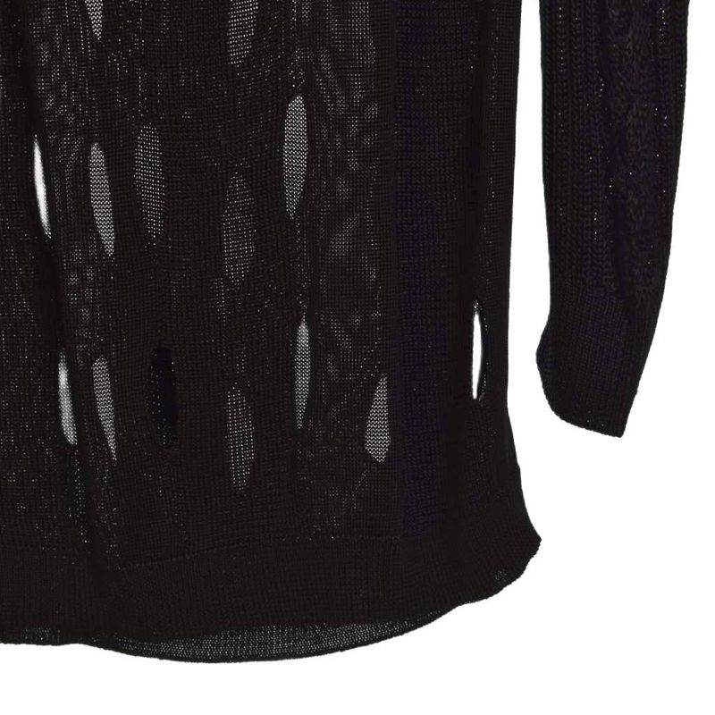 Gianni Versace Gianni Versace Design Hole Knit Sweater Long Sleeves 40 Black