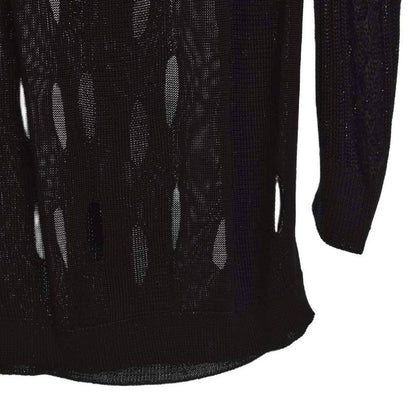 Gianni Versace Gianni Versace Design Hole Knit Sweater Long Sleeves 40 Black