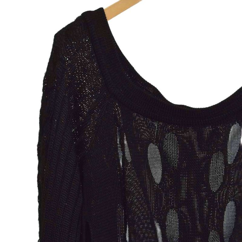 Gianni Versace Gianni Versace Design Hole Knit Sweater Long Sleeves 40 Black