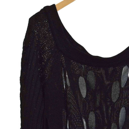 Gianni Versace Gianni Versace Design Hole Knit Sweater Long Sleeves 40 Black