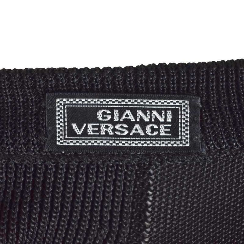 Gianni Versace Gianni Versace Design Hole Knit Sweater Long Sleeves 40 Black