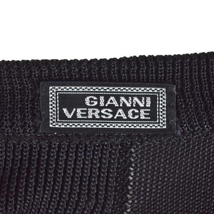Gianni Versace Gianni Versace Design Hole Knit Sweater Long Sleeves 40 Black
