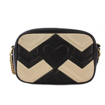 Gucci Ggmarmont Shoulder Bag Leather Black White 448065 KH - OH