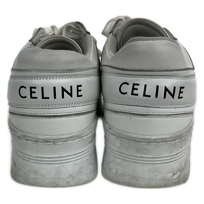 Celine Sneakers 37 Women's Block Sneakers White Insole Removable Leather