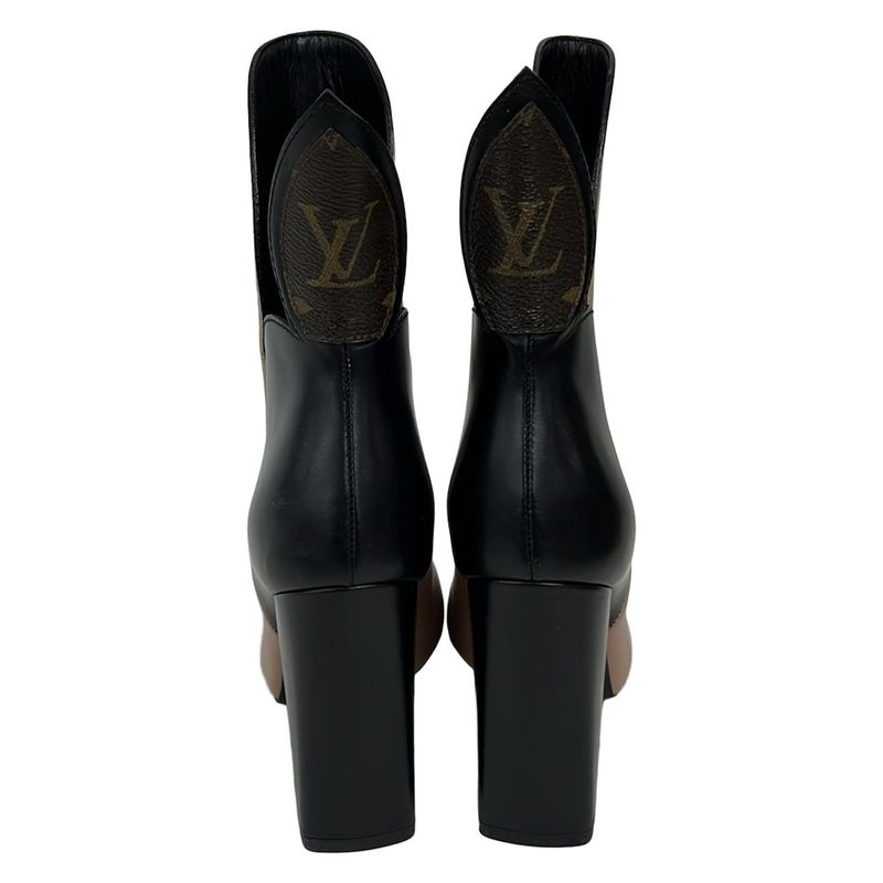 Louis Vuitton Short Boots 35 Women - Pink Beige And Black Leather