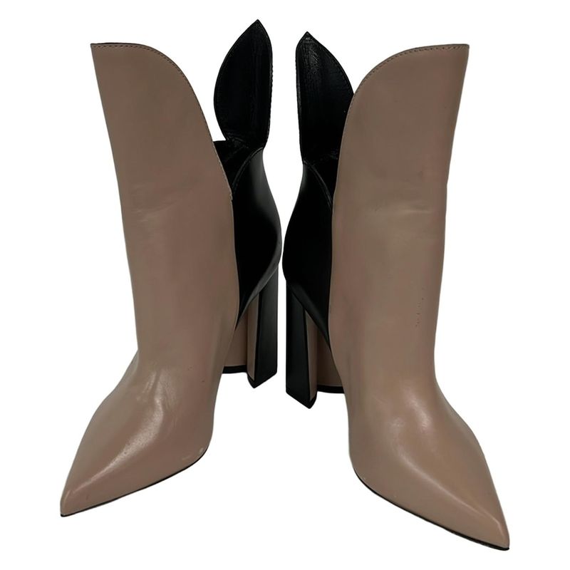 Louis Vuitton Short Boots 35 Women - Pink Beige And Black Leather