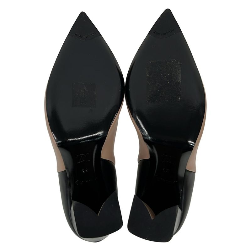 Louis Vuitton Short Boots 35 Women - Pink Beige And Black Leather