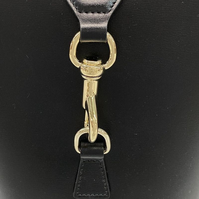 Gucci Shoulder Bag New Jackie Mini Bucket 782908 Black X Green X Red Leather