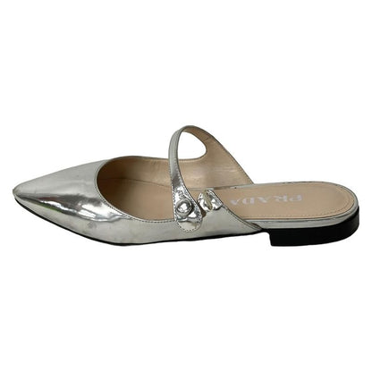 Prada Sandals 35 1 2 Women - Silver Leather