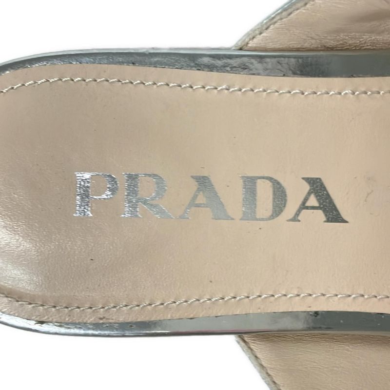 Prada Sandals 35 1 2 Women - Silver Leather