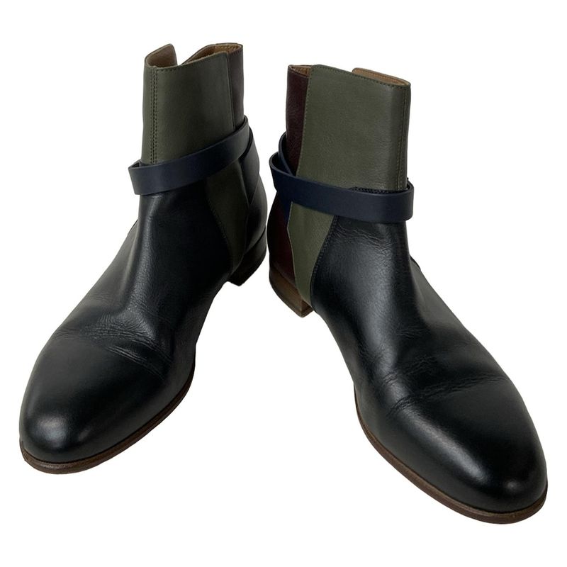 Hermes Short Boots 35 1 2 Women's Neo Black X Bordeaux X Multi Kelly Hardware