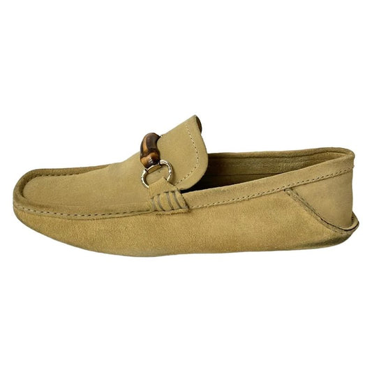 Gucci Driving Shoes 39 1 2 Men's Bamboo 138204 Beige