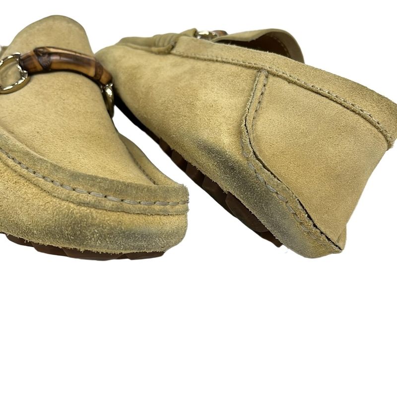 Gucci Driving Shoes 39 1 2 Men's Bamboo 138204 Beige