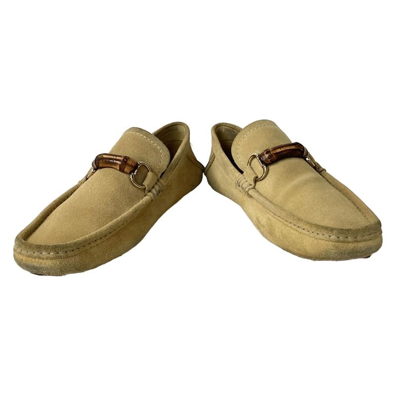 Gucci Driving Shoes 39 1 2 Men's Bamboo 138204 Beige